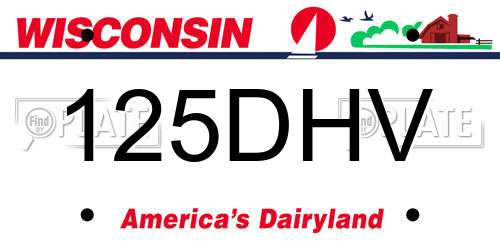 125DHV Wisconsin License Plate
