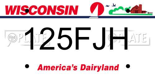 125FJH Wisconsin License Plate