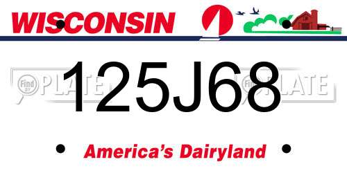 125J68 Wisconsin License Plate