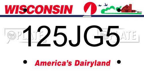 125JG5 Wisconsin License Plate