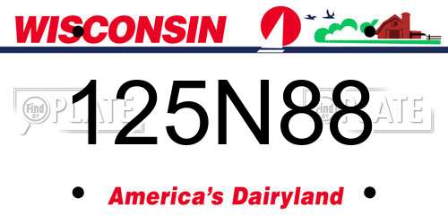 125N88 Wisconsin License Plate