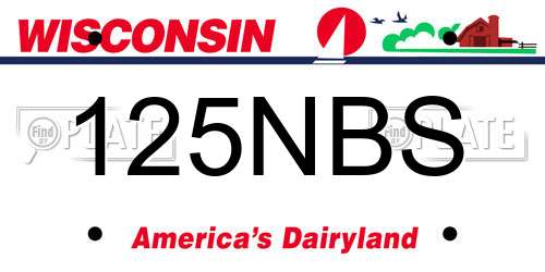 125NBS Wisconsin License Plate