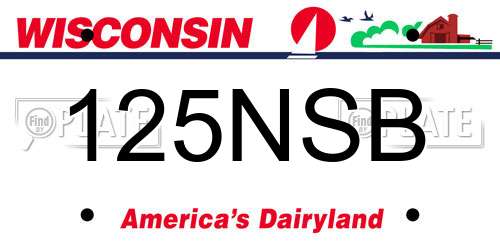 125NSB Wisconsin License Plate