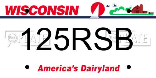 125RSB Wisconsin License Plate