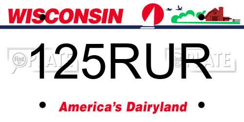 125RUR Wisconsin License Plate