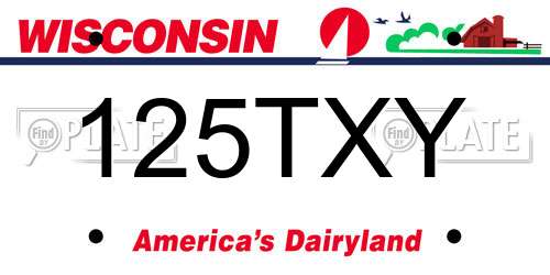 125TXY Wisconsin License Plate