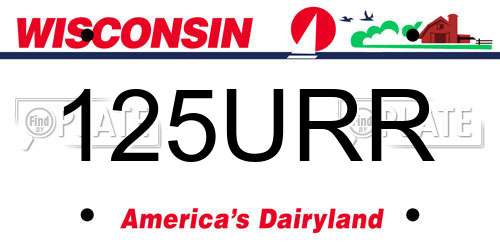 125URR Wisconsin License Plate