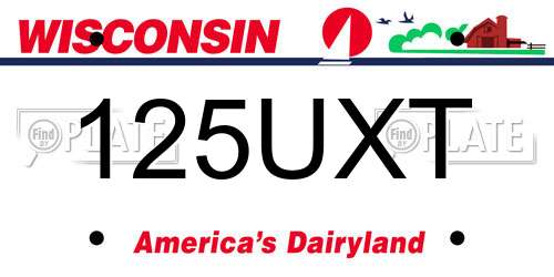 125UXT Wisconsin License Plate