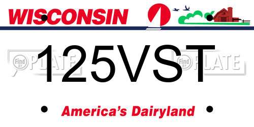 125VST Wisconsin License Plate