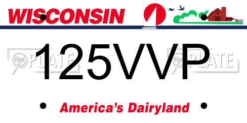 125VVP Wisconsin License Plate