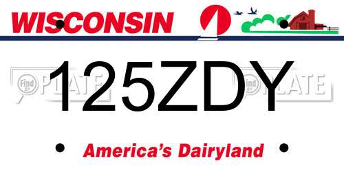 125ZDY Wisconsin License Plate