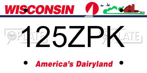 125ZPK Wisconsin License Plate