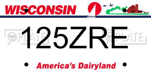 125ZRE Wisconsin License Plate