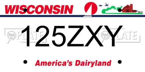 125ZXY Wisconsin License Plate