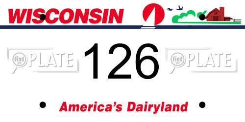 126 Wisconsin License Plate