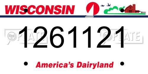 1261121 Wisconsin License Plate