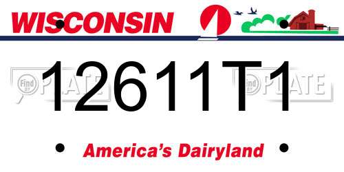 12611T1 Wisconsin License Plate
