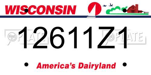 12611Z1 Wisconsin License Plate