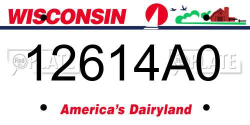 12614A0 Wisconsin License Plate