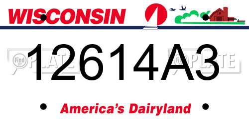 12614A3 Wisconsin License Plate