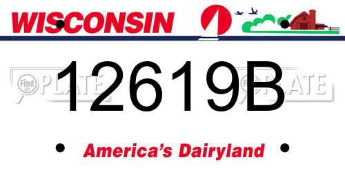 12619B Wisconsin License Plate