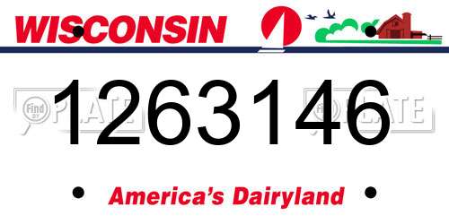 1263146 Wisconsin License Plate