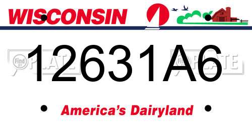12631A6 Wisconsin License Plate