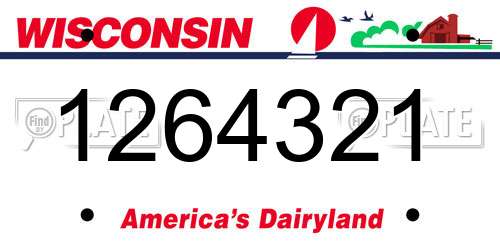 1264321 Wisconsin License Plate