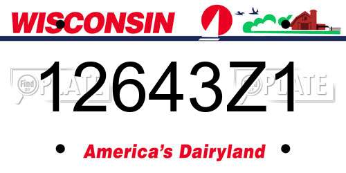 12643Z1 Wisconsin License Plate