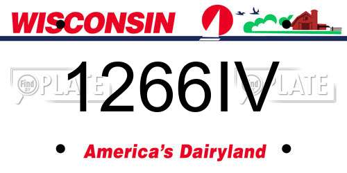 1266IV Wisconsin License Plate