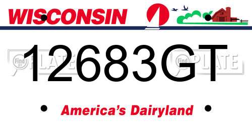 12683GT Wisconsin License Plate