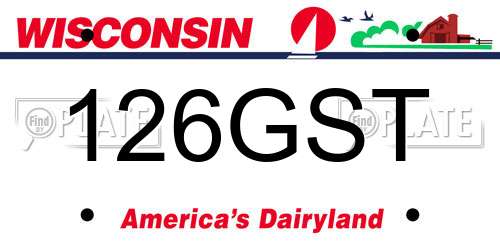 126GST Wisconsin License Plate