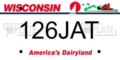 126JAT Wisconsin License Plate