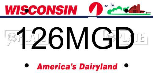 126MGD Wisconsin License Plate