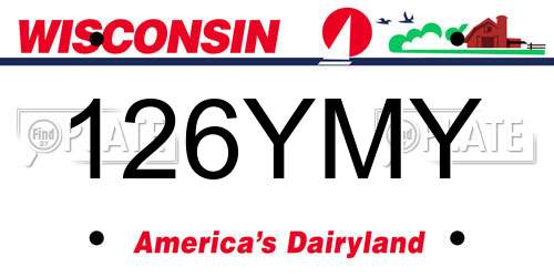 126YMY Wisconsin License Plate