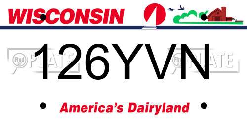 126YVN Wisconsin License Plate