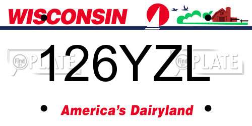 126YZL Wisconsin License Plate