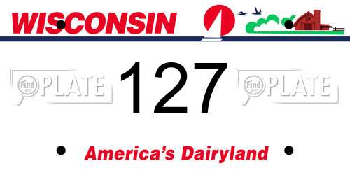 127 Wisconsin License Plate