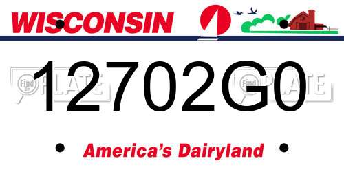 12702G0 Wisconsin License Plate