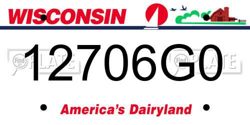 12706G0 Wisconsin License Plate