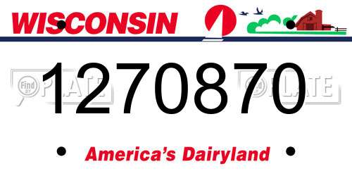 1270870 Wisconsin License Plate