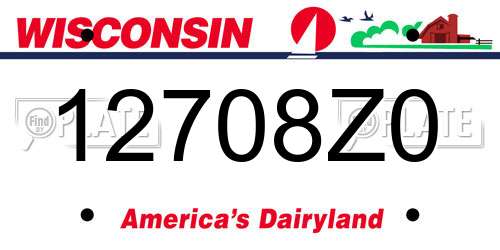 12708Z0 Wisconsin License Plate