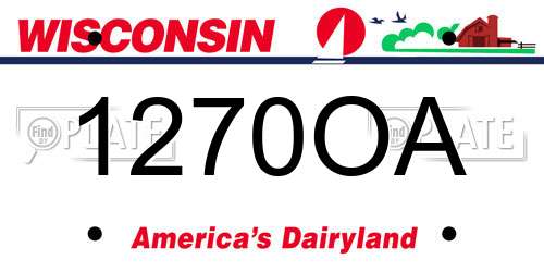1270OA Wisconsin License Plate