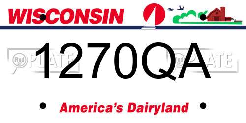 1270QA Wisconsin License Plate