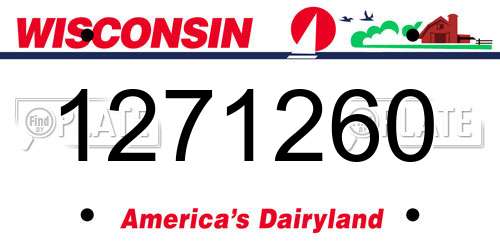 1271260 Wisconsin License Plate