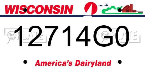 12714G0 Wisconsin License Plate