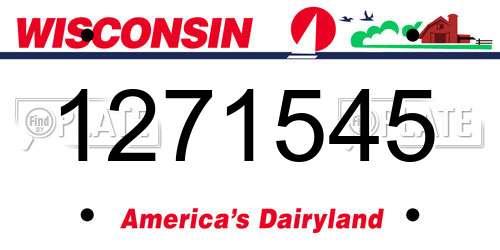 1271545 Wisconsin License Plate