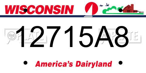 12715A8 Wisconsin License Plate
