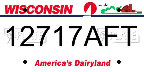 12717AFT Wisconsin License Plate