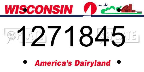 1271845 Wisconsin License Plate